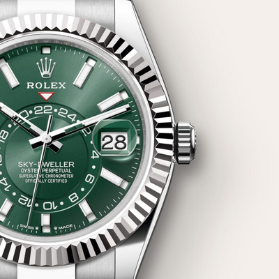 Sky-Dweller Stainless Steel, Green Index Dial, 42 mm