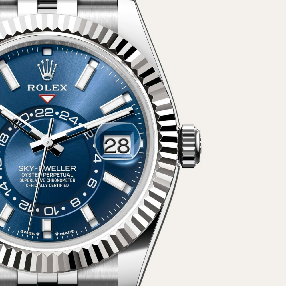 Sky-Dweller Stainless Steel, Blue Index Dial, 42 mm