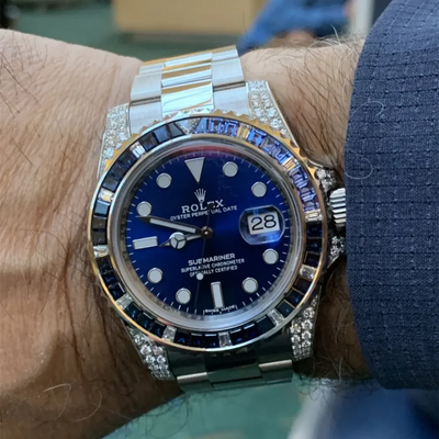 Submariner Date 18K White Gold Diamonds Sapphires 40MM