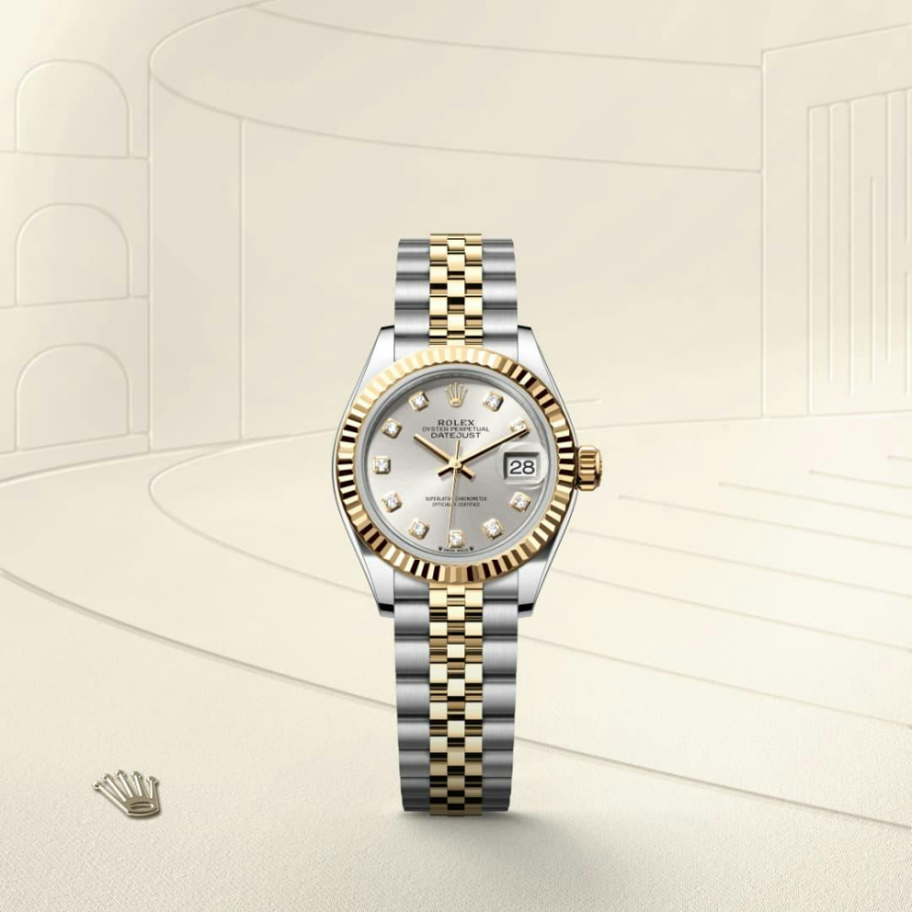 Lady-Datejust Oyster, 28 mm, Oystersteel and yellow gold