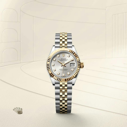 Lady-Datejust Oyster, 28 mm, Oystersteel and yellow gold
