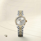 Lady-Datejust Oyster, 28 mm, Oystersteel, yellow gold and diamonds