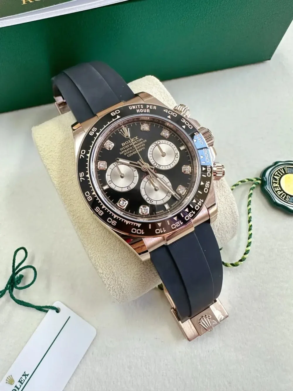 Cosmograph Daytona Everose Gold Black & Sundust Diamond Dial
