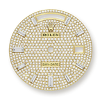 Day-Date Yellow Gold Pavé Dial Fluted Bezel