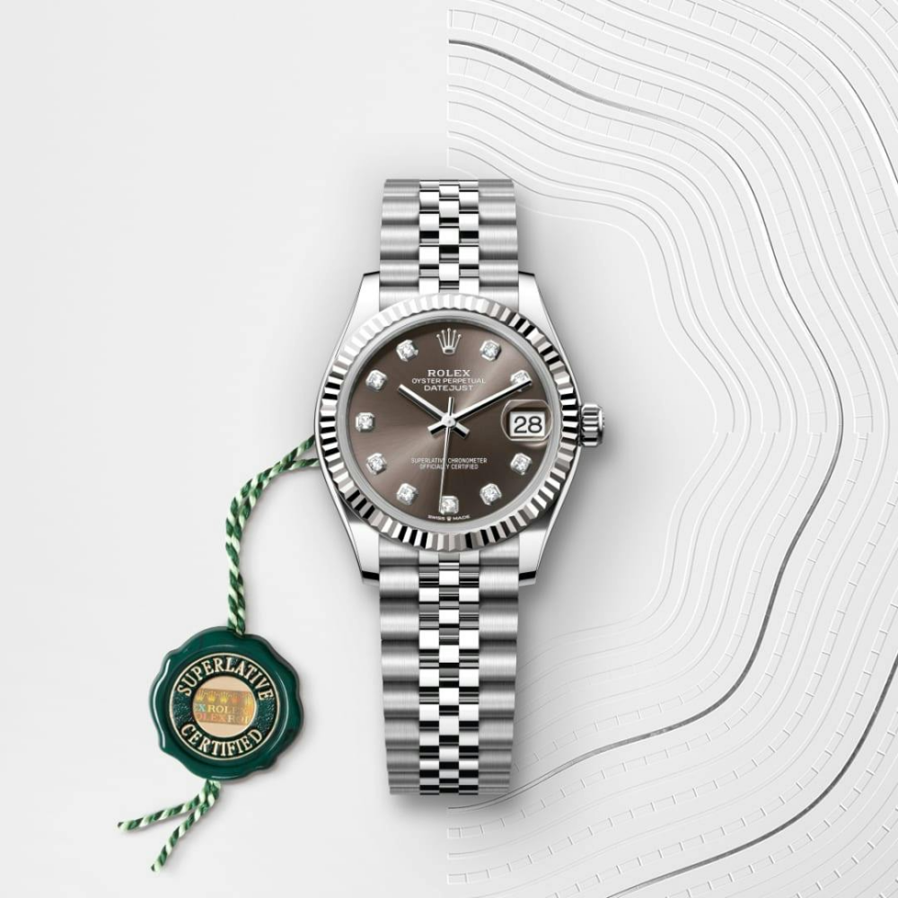 Datejust 31 Oyster, 31 mm, Oystersteel and white gold