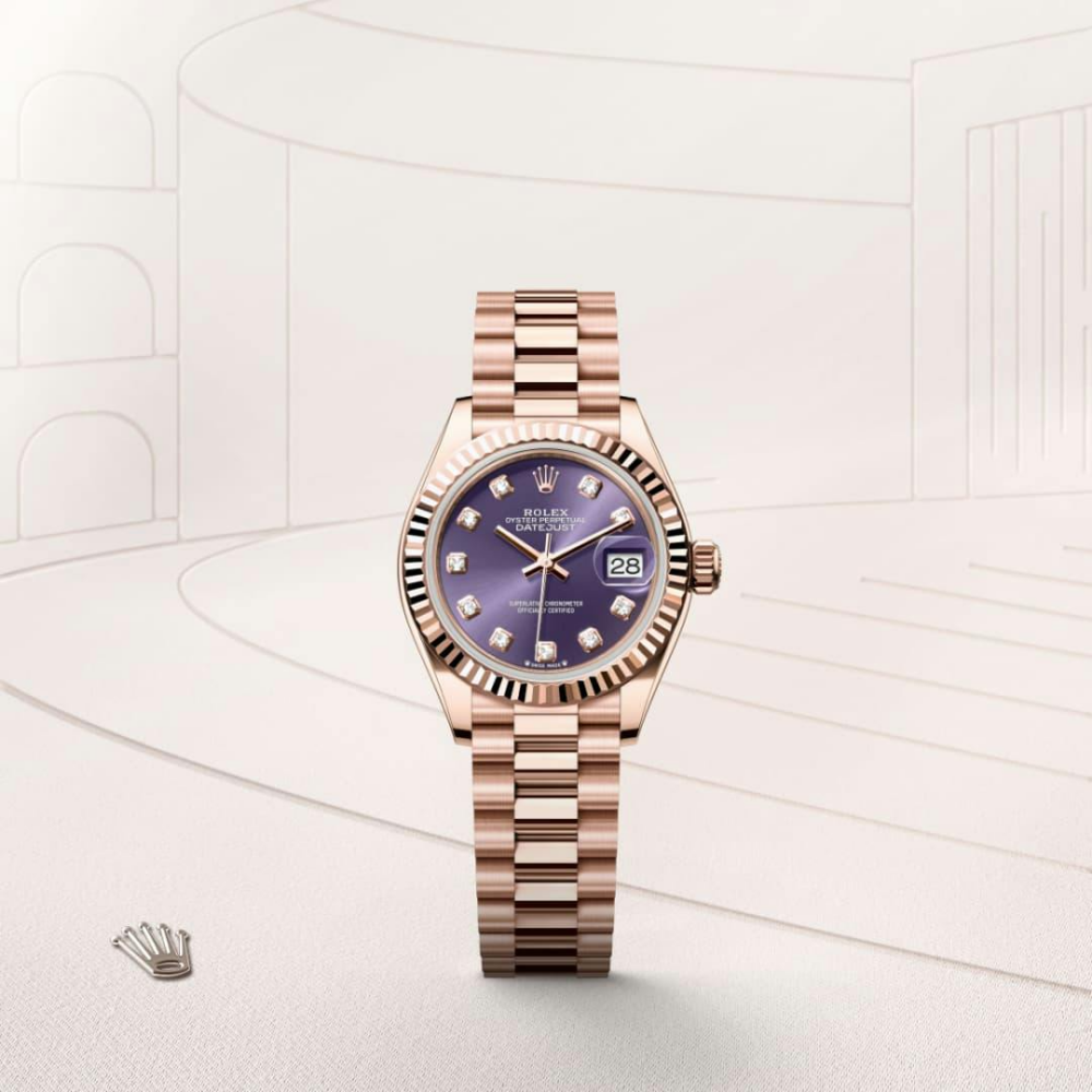 Lady-Datejust Oyster, 28 mm, Everose gold