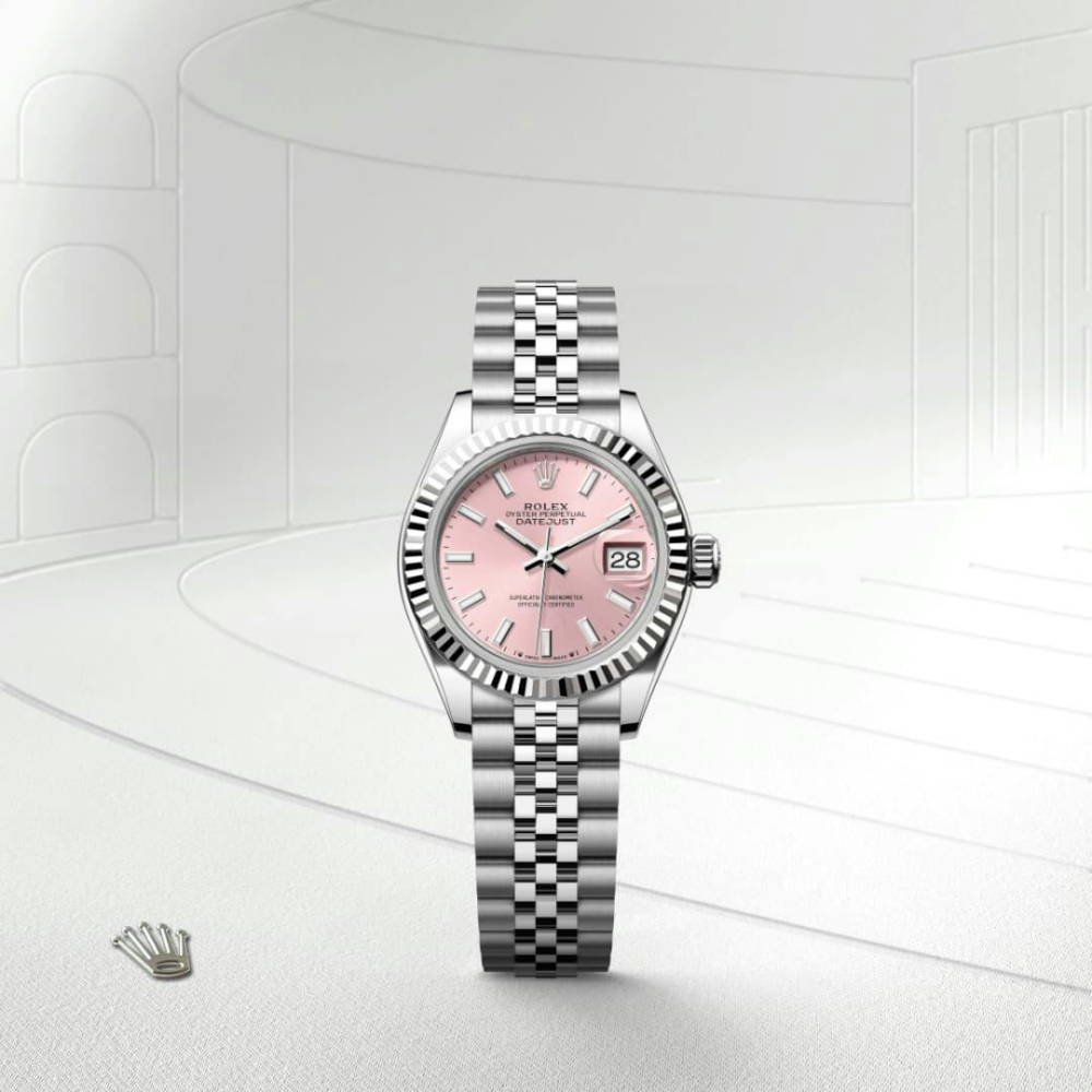 Lady-Datejust Oyster, 28 mm, Oystersteel and white gold
