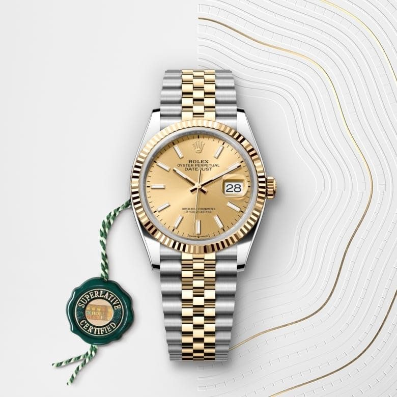 Datejust 36 Oyster, 36 mm, Oystersteel and yellow gold