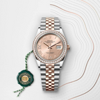 Datejust 36 Oyster, 36 mm, Oystersteel, Everose gold and diamonds