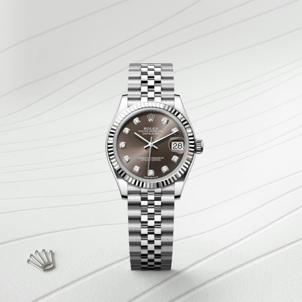 Datejust 31 Oyster, 31 mm, Oystersteel and white gold