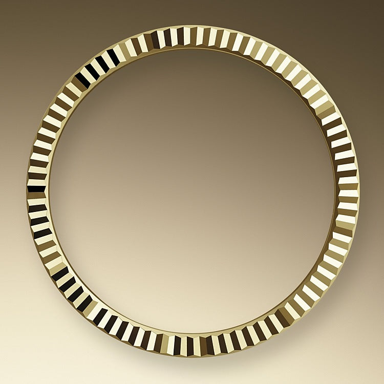Day-Date Yellow Gold Pavé Dial Fluted Bezel