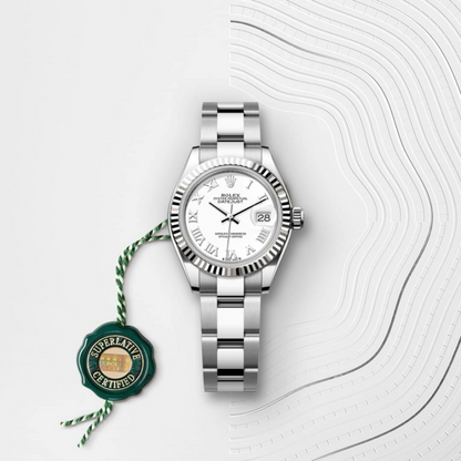 Lady-Datejust Oyster, 28 mm, Oystersteel and white gold