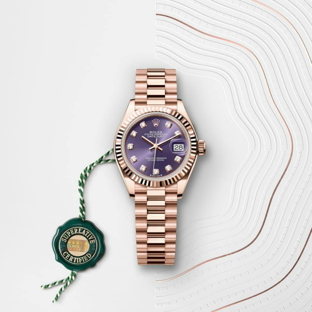 Lady-Datejust Oyster, 28 mm, Everose gold