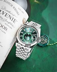 Sky-Dweller Stainless Steel, Green Index Dial, 42 mm