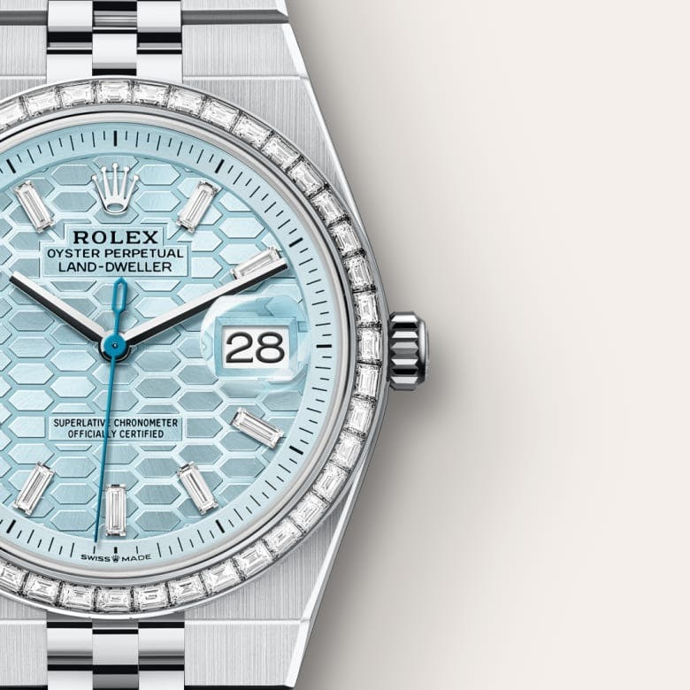 Land-Dweller 36 Oyster, 36 mm, platinum and diamonds