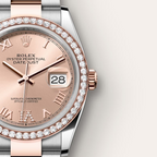 Datejust 36 Oyster, 36 mm, Oystersteel, Everose gold and diamonds