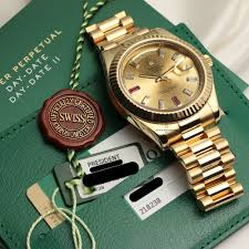 Day-Date II 218238 Full Set Factory Ruby Baguette Dial