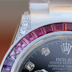 Cosmograph Daytona Rainbow White Gold Black Dial with Diamond Bezel