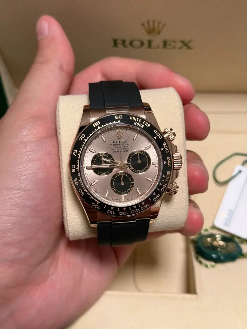 Cosmograph Daytona Everose Gold Black & Sundust Diamond Dial