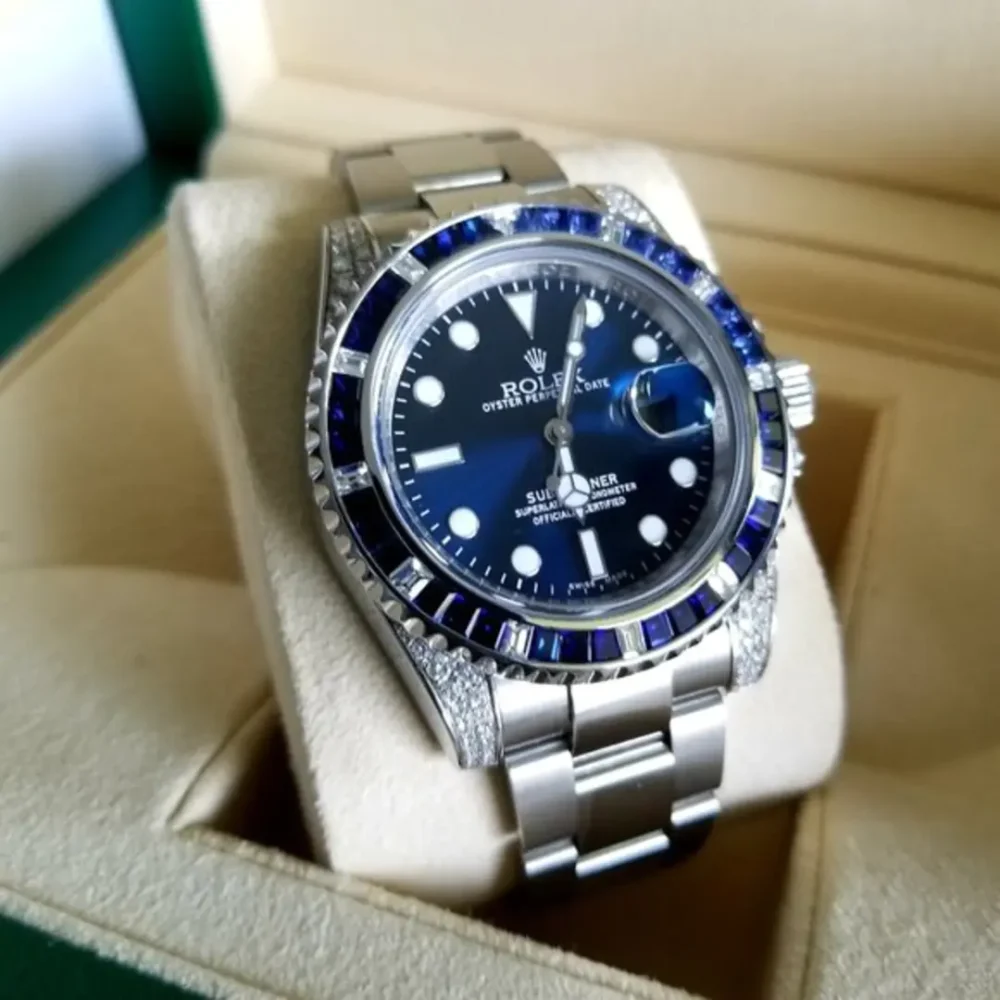 Submariner Date 18K White Gold Diamonds Sapphires 40MM