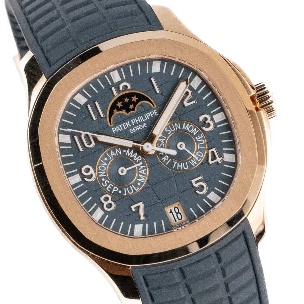 Aquanaut Luce 40mm 5261R-001 Annual Calendar Moon Phases Rose Gold Blue-Gray Dial
