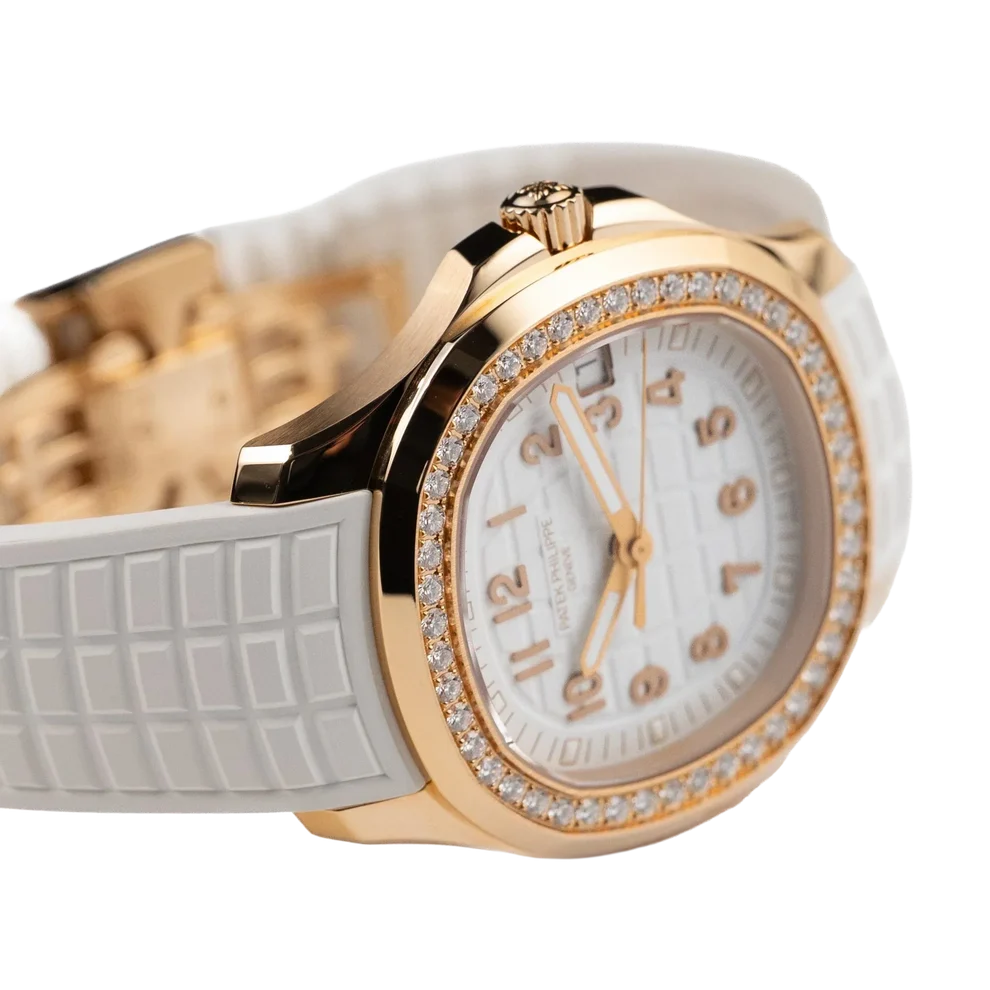 Aquanaut Luce 39mm 5268/200R-001 Rose Gold White Dial Diamond Bezel