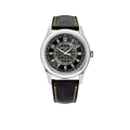 Calatrava 40mm 6007G-001 White Gold Black Dial Yellow Accents
