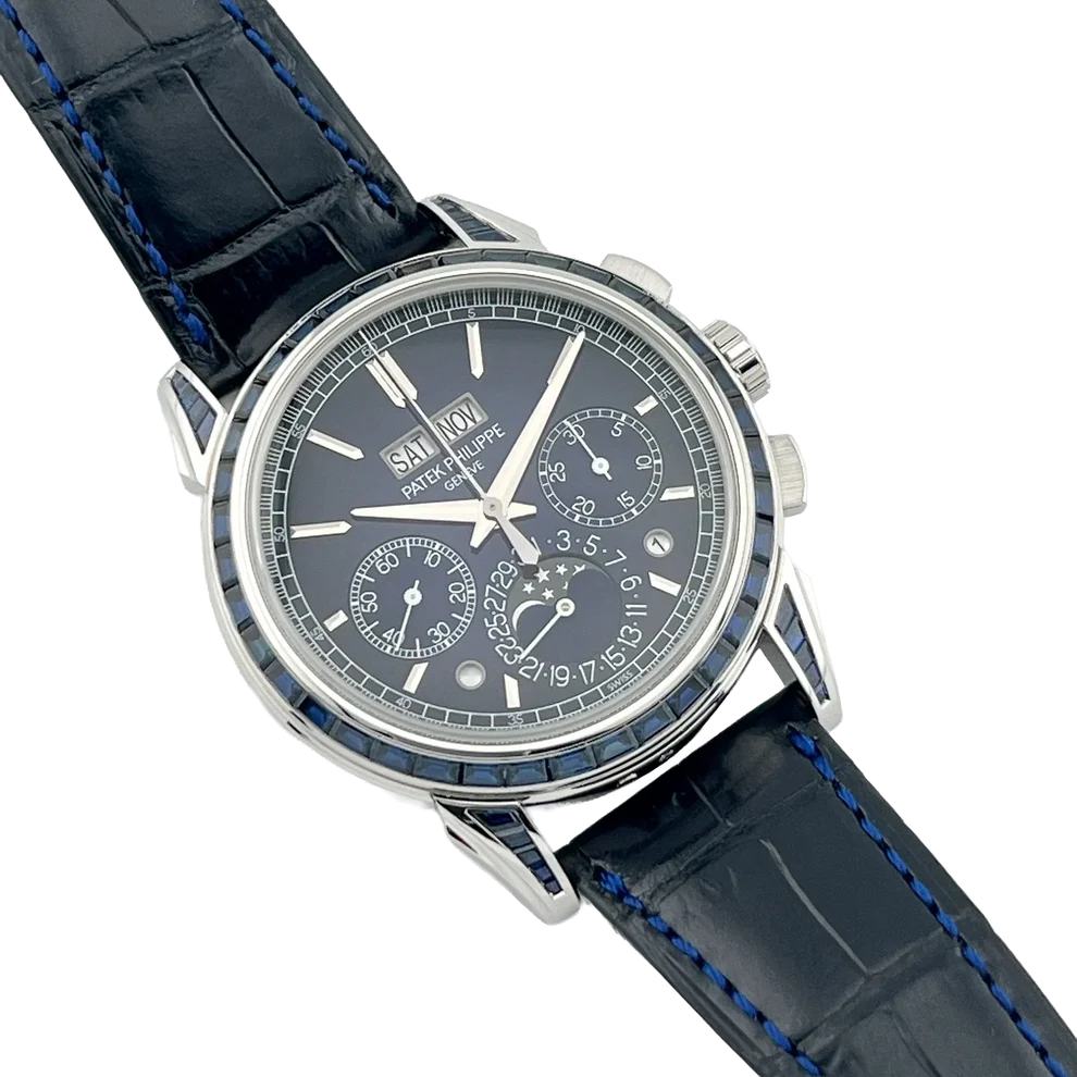Grand Complications 41mm 5271/11P-010 Perpetual Calendar Chronograph Platinum Baguette Sapphires