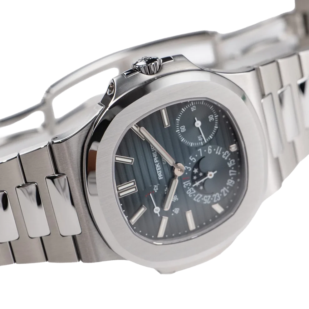Nautilus 40mm 5712/1A-001 Moon Phase Power Reserve Stainless Steel Blue Dial