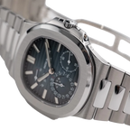 Nautilus 40mm 5712/1A-001 Moon Phase Power Reserve Stainless Steel Blue Dial