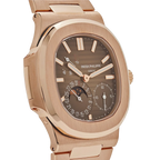 Nautilus 40mm 5712/1R-001 Moon Phase Power Reserve Rose Gold Brown Dial
