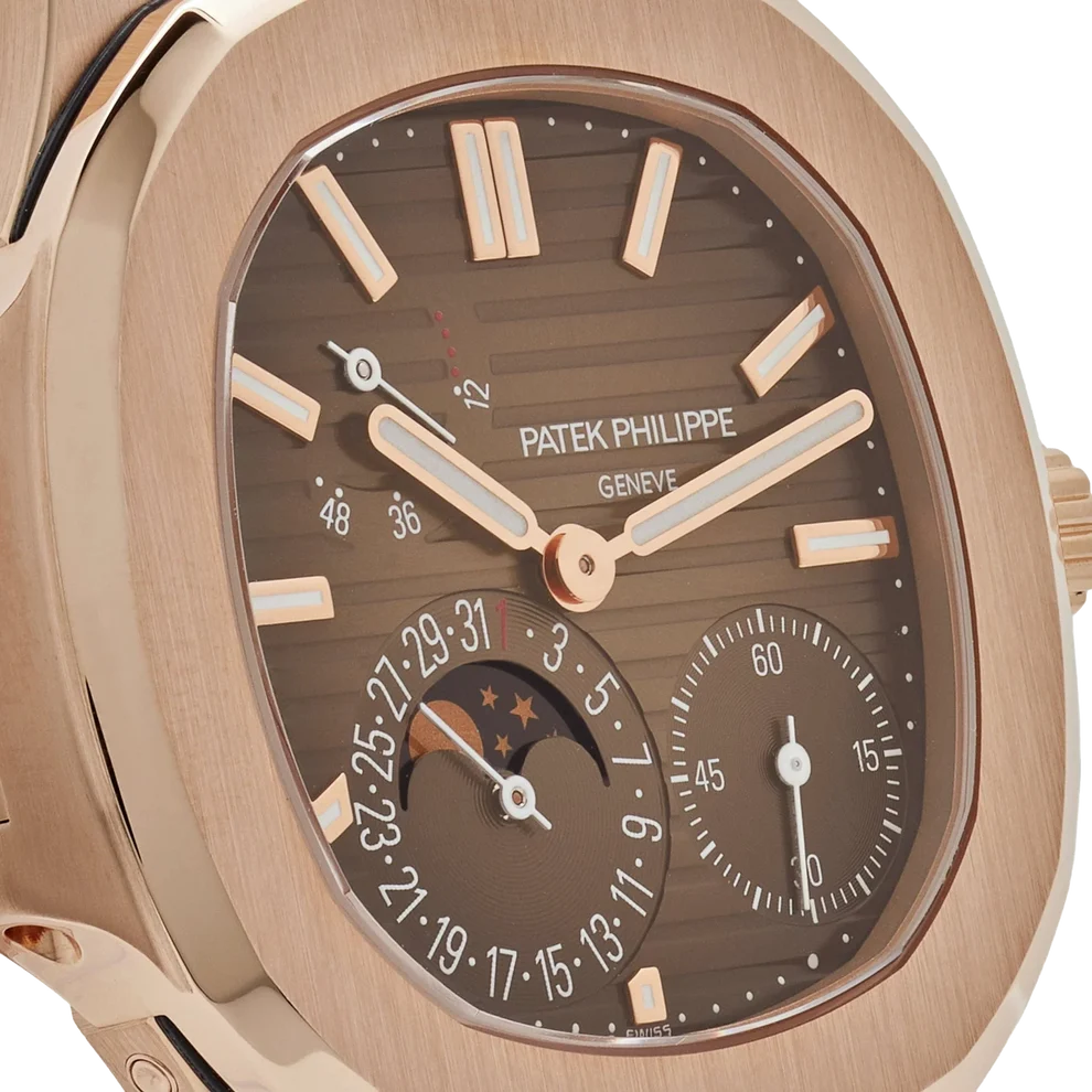 Nautilus 40mm 5712/1R-001 Moon Phase Power Reserve Rose Gold Brown Dial