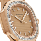 Nautilus 40mm 5723/1R-001 Rose Gold Rose-Gilt Dial Baguette Diamond Bezel