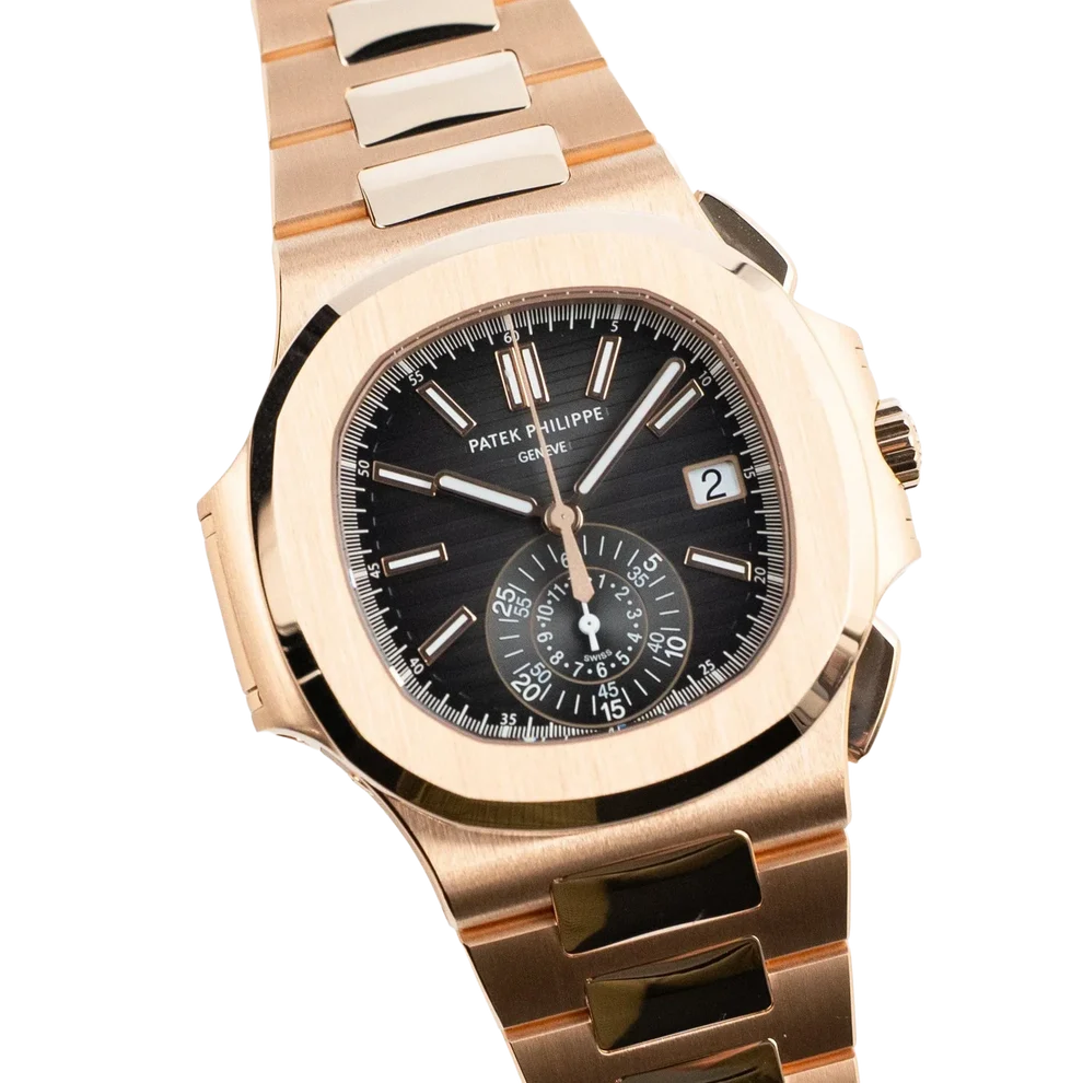 Nautilus 40mm 5980/1R-001 Chronograph Date Rose Gold Black Dial
