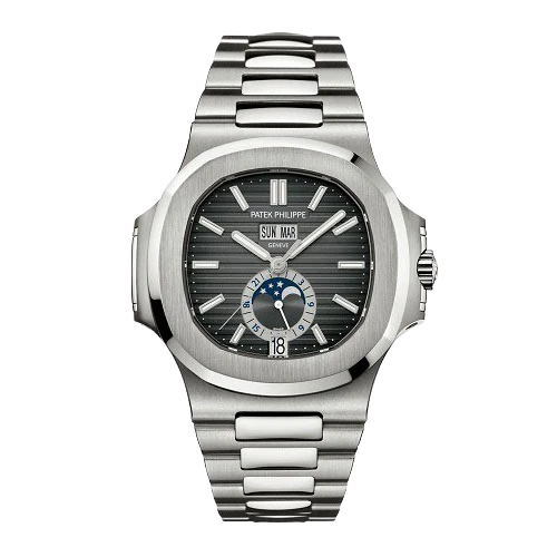 Nautilus 40mm 5726/1A-001 Annual Calendar Moon Phases Stainless Steel Gray Dial