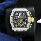 Chronograph & 18K White Gold - Diamond Bezel - Skeleton Dial 50 mm